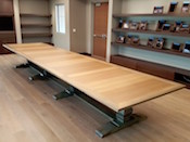 Custom, river-reclaimed, sinker cypress conference table, measuring 5'x 20' long. — at J.M. Smucker Company.